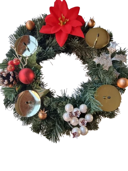 Adventní věnec – červená vánoční dekorace