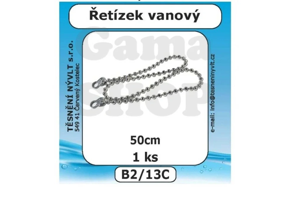 Kovový náhradní řetízek k vanové zátce 50 cm – univerzální