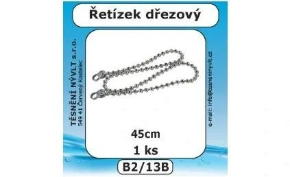 Kovový náhradní řetízek k dřezové zátce 45 cm – univerzální