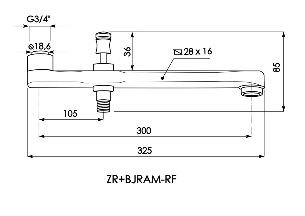 Náhradní ramínko 30 cm – ploché, s přepínačem, pro baterie ZR BJ/RF