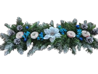 Adventní štola - vánoční, modrý desing